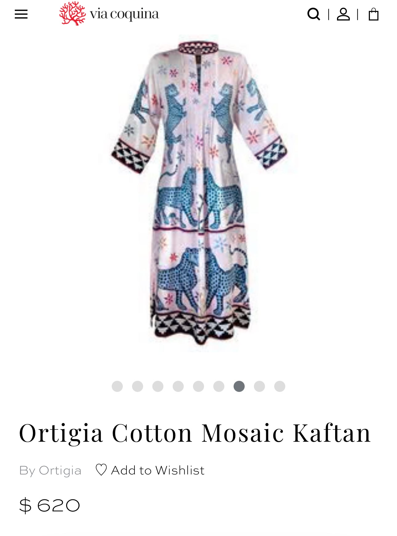 Ortigia Sicilia Perla Mosaic Kaftan